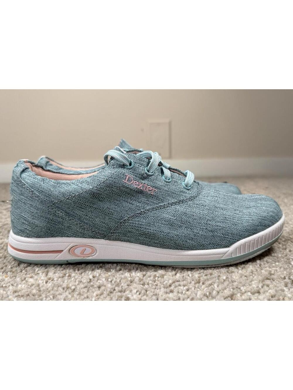 Dexter Kerrie Women Bowling Shoes Mint Green Pink Comfort Canvas Size 7.5